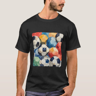 サッカーボール違うのコラージュ Tシャツ