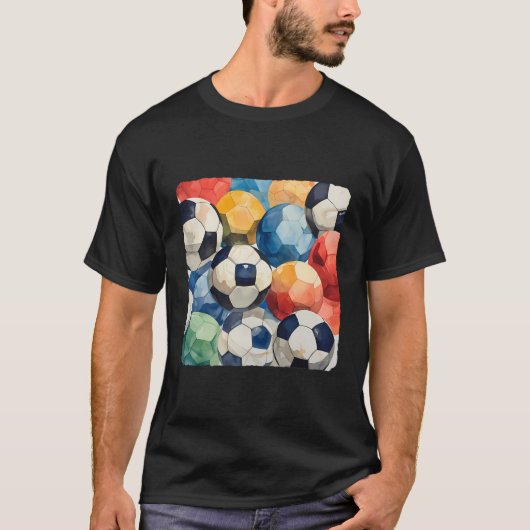 サッカーボール違うのコラージュ Tシャツ (正面)