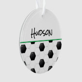 サッカーボール選手の名前走キックゴールおもしろい オーナメント (正面)