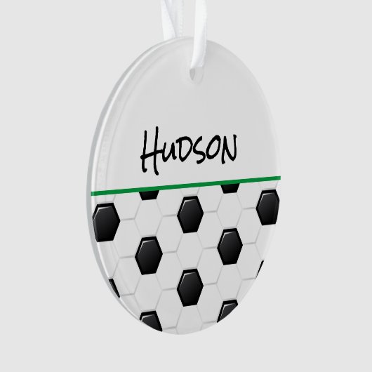 サッカーボール選手の名前走キックゴールおもしろい オーナメント (正面)