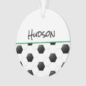 サッカーボール選手の名前走キックゴールおもしろい オーナメント (正面)