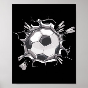 サッカーボール選手コーチファンスポーツヴィンテージメンズ ポスター