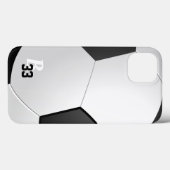 サッカーボール選手ナンバモノグラム Case-Mate iPhoneケース (裏面 (横))