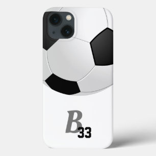 サッカーボール選手番号モノグラムケース – M iPhone 13ケース