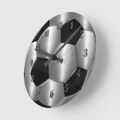 サッカーボール銀時計 ラウンド壁時計 (傾斜)