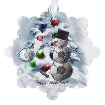 サッカーボール雪だるまクリスマス