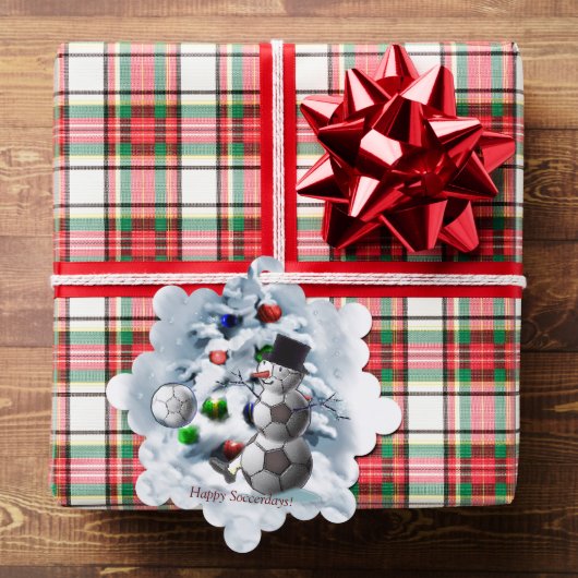 サッカーボール雪だるまクリスマス オーナメントカード (インサイチュ (ギフト))