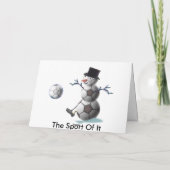 サッカーボール雪だるまクリスマス シーズンカード (裏面)