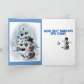 サッカーボール雪だるまクリスマス シーズンカード (内部)