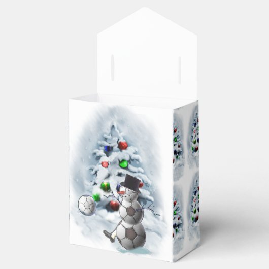 サッカーボール雪だるまクリスマス フェイバーボックス (オープン)