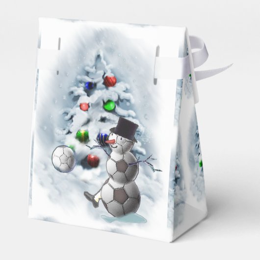 サッカーボール雪だるまクリスマス フェイバーボックス (裏面サイド)