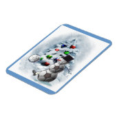 サッカーボール雪だるまクリスマス マグネット (左側)
