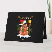 サッカーボール雪だるまサンタハットメリークリスマス カード (裏面)