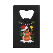 サッカーボール雪だるまサンタハットメリークリスマス クレジットカード栓抜き (正面)