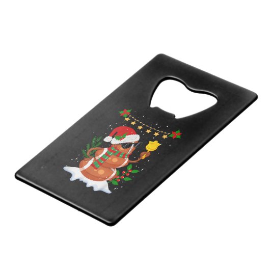 サッカーボール雪だるまサンタハットメリークリスマス クレジットカード栓抜き (裏面アングル)