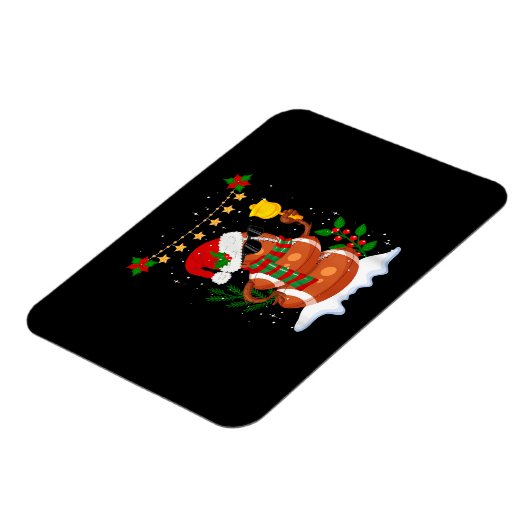 サッカーボール雪だるまサンタハットメリークリスマス マグネット (左側)