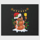 サッカーボール雪だるまサンタハットメリークリスマス ラッピングペーパー (フラット)