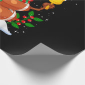 サッカーボール雪だるまサンタハットメリークリスマス ラッピングペーパー (角)