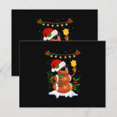 サッカーボール雪だるまサンタハットメリークリスマス 出欠カード (正面/裏面)