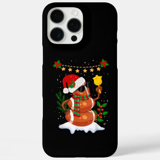 サッカーボール雪だるまサンタハットメリークリスマス Case-Mate iPhoneケース (裏面)