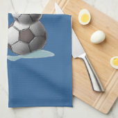 サッカーボール雪だるま キッチンタオル (四つ折り)