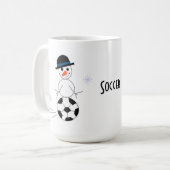 サッカーボール雪だるま コーヒーマグカップ (正面左)