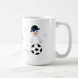 サッカーボール雪だるま コーヒーマグカップ