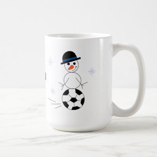 サッカーボール雪だるま コーヒーマグカップ (右)