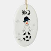サッカーボール雪だるま セラミックオーナメント (右)