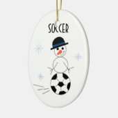 サッカーボール雪だるま セラミックオーナメント (左)