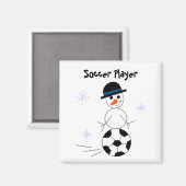 サッカーボール雪だるま マグネット (正面/裏面)