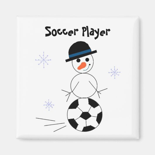 サッカーボール雪だるま マグネット (正面)