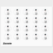サッカーボール雪だるま ラウンドシール (シート)