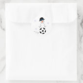 サッカーボール雪だるま ラウンドシール (バッグ)