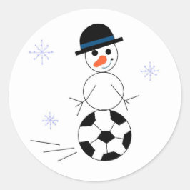 サッカーボール雪だるま ラウンドシール