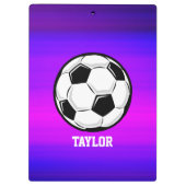 サッカーボール鮮やか;バイオレットブルーとマゼンタ クリップボード (裏面)