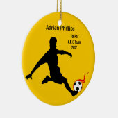 サッカーボール黄オーナメント セラミックオーナメント (右)