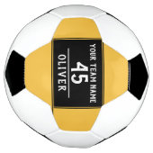 サッカーボール黄色の黒(チーム名番号) サッカーボール (回転)