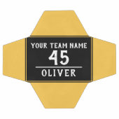 サッカーボール黄色の黒(チーム名番号) サッカーボール (フラット)