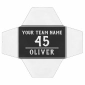 サッカーボール黒（チーム名番号あり） サッカーボール (フラット)