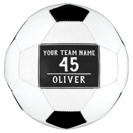 サッカーボール黒（チーム名番号あり） サッカーボール