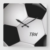 サッカーボール1グラム スクエア壁時計 (正面)