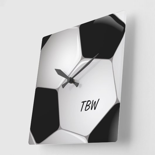 サッカーボール1グラム スクエア壁時計 (傾斜)