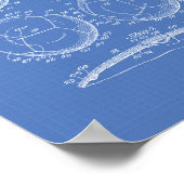 サッカーボール1932特許アート – 青写真 ポスター (角)