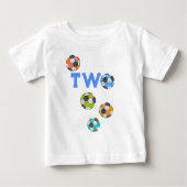 サッカーボール2秒誕生日 ベビーTシャツ (正面)