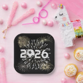 サッカーボール2026年大晦日パーティー ペーパープレート (パーティー)