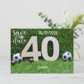 サッカーボール40歳の誕生日を保存 招待状 (スタンド正面)