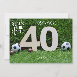 サッカーボール40歳の誕生日を保存 招待状