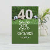 サッカーボール40歳の誕生日を保存 招待状 (スタンド正面)