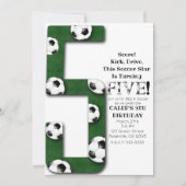 サッカーボール5月5日5日バースデーパーティー 招待状 (正面)